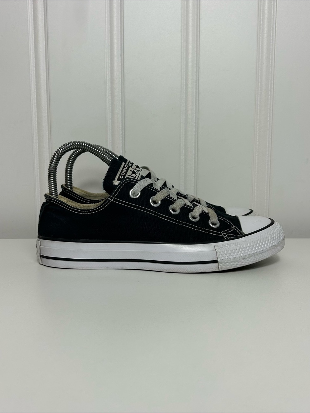 Converse ctas low all star black white canvas womens 6